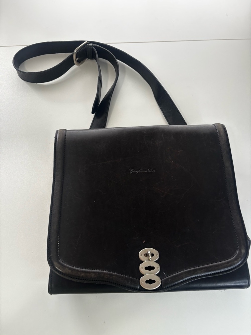 Gianfranco Ferre Sisti Crossbody Bag Genuine Leather Vintage